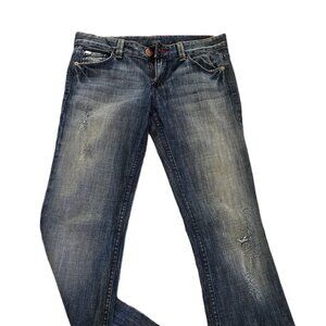 Armani Exchange Bootcut Distressed Jeans Short
